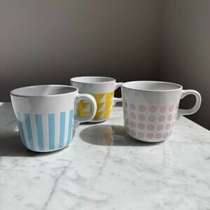 Ikea Framkalla Vintage Retro Geo 7oz. Mug - Blue Stripe